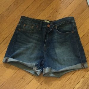 Madewell medium wash jean shorts